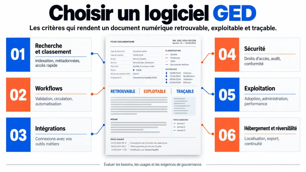Meilleur logiciel GED : critères de comparaison entre recherche, workflows, intégrations et sécurité