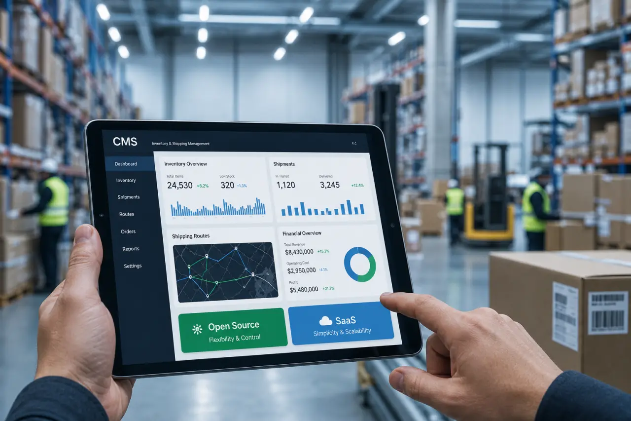 Open source ou SaaS : quel CMS choisit une entreprise de logistique pour ses stocks et ses expéditions ?
