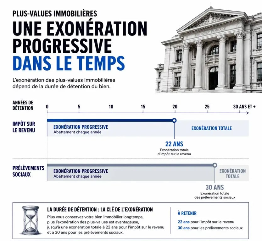 Chronologie de l'exonération des plus-values en droit fiscal immobilier