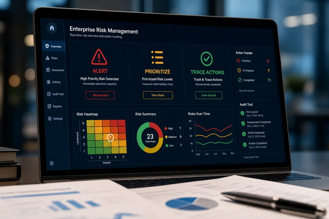 Logiciel pour la gestion des risques en entreprise : alerter, prioriser et tracer chaque action