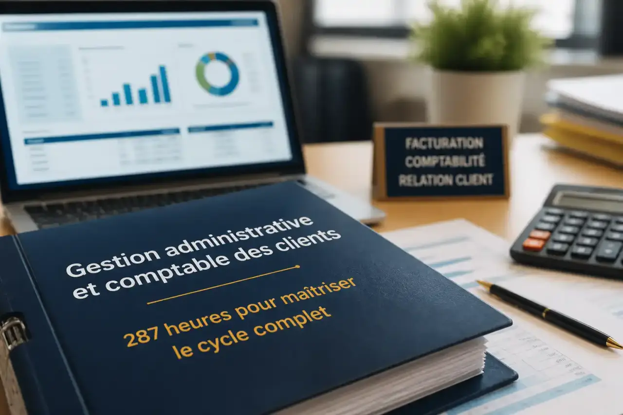 Gestion administrative et comptable des clients : 287 heures pour maîtriser le cycle complet
