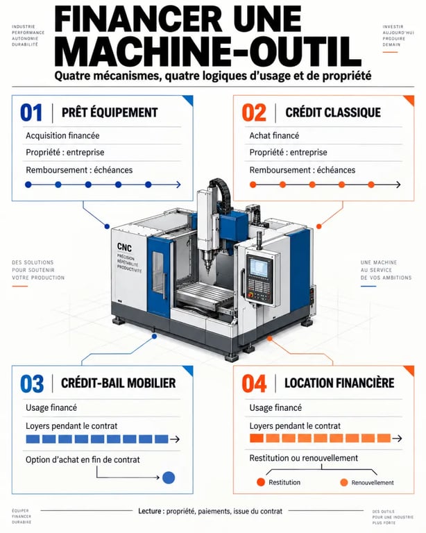 Infographie comparative sur le financement de matériel industriel