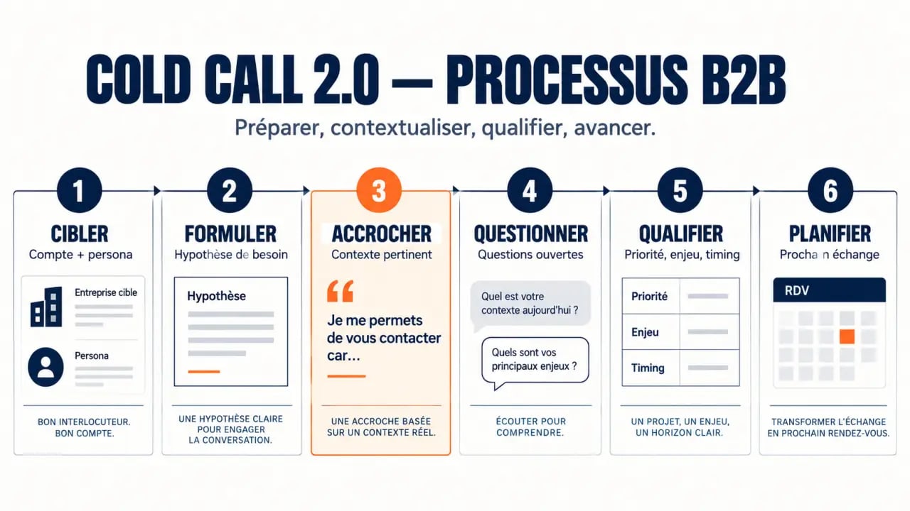 Processus de prospection commerciale technique en cold call 2.0