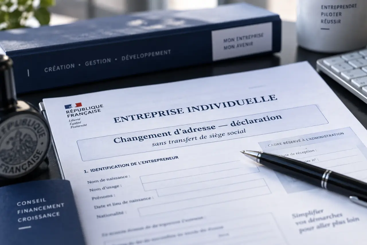 Entreprise individuelle : le changement d’adresse se déclare sans transfert de siège social
